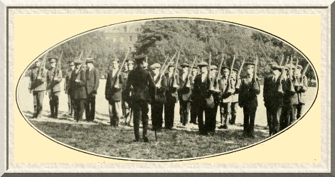 Raw recruits training in Kennington Park.