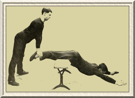 A strong dorsal exercise—forward lying, trunk bent forward,
arms stretched upwards.