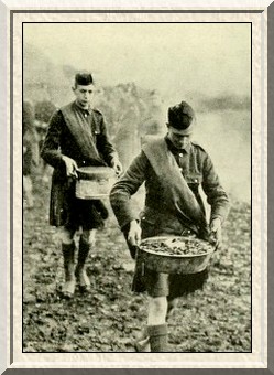 Carrying rations for distribution.