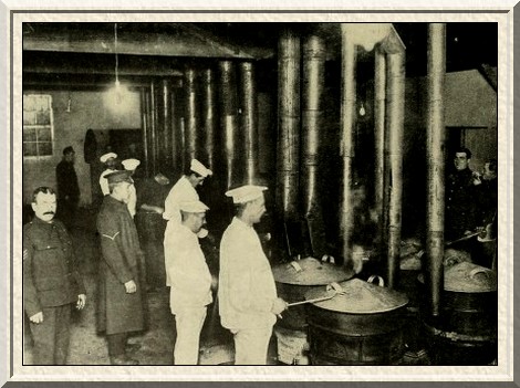 A model cookhouse on the Belton Park estate, Grantham. The kitchens
are scrupulously clean and wonderfully equipped.