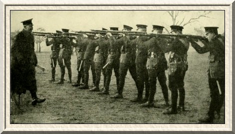 The 2nd Birmingham City Battalion at musketry practice in Sutton
Park.