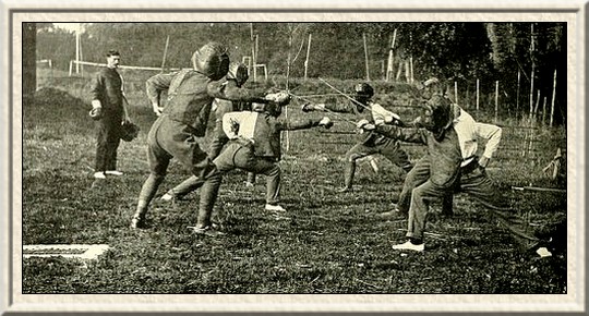 How the recruit learnt swordsmanship.—Fencing lessons at the
cavalry school.