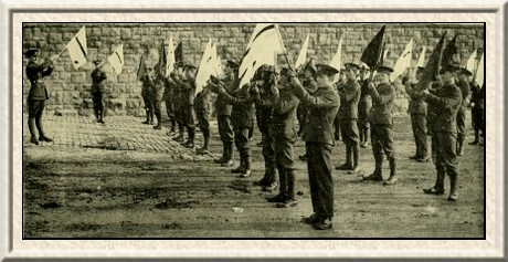 The 10th Service Battalion of the Royal Warwickshire Regiment at
signalling instruction.