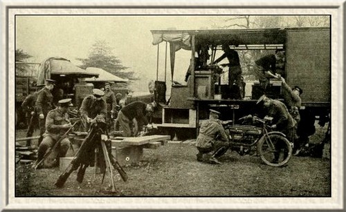 Motor lorry used as a repair shop.