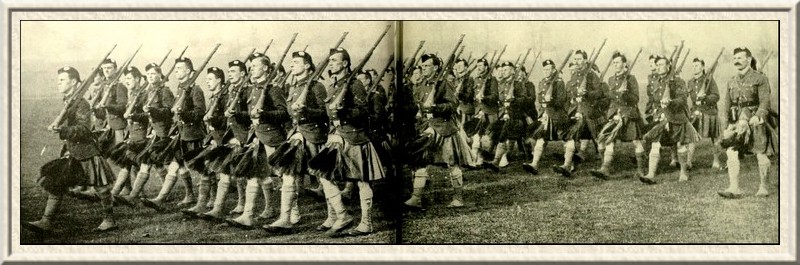 The Second Battalion of the London Scottish in training.