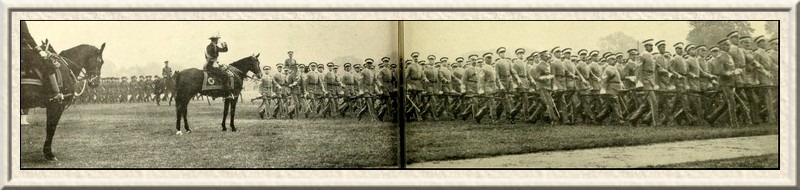 The Artists' Rifles marching past the saluting point at a review by
H.M. The King.