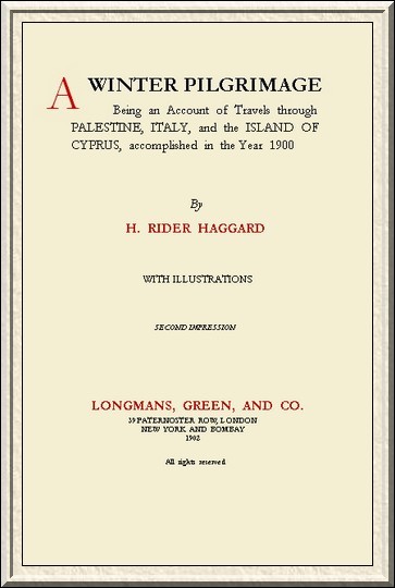 A Winter Pilgrimage. Title page of second impression, 1902